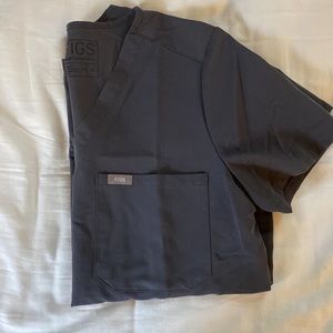 Figs Charcoal Catarina One Pocket Scrub Top - Small